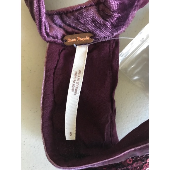 {Free People} Plum Sequined Mini Cocktail Dress - Picture 5 of 7